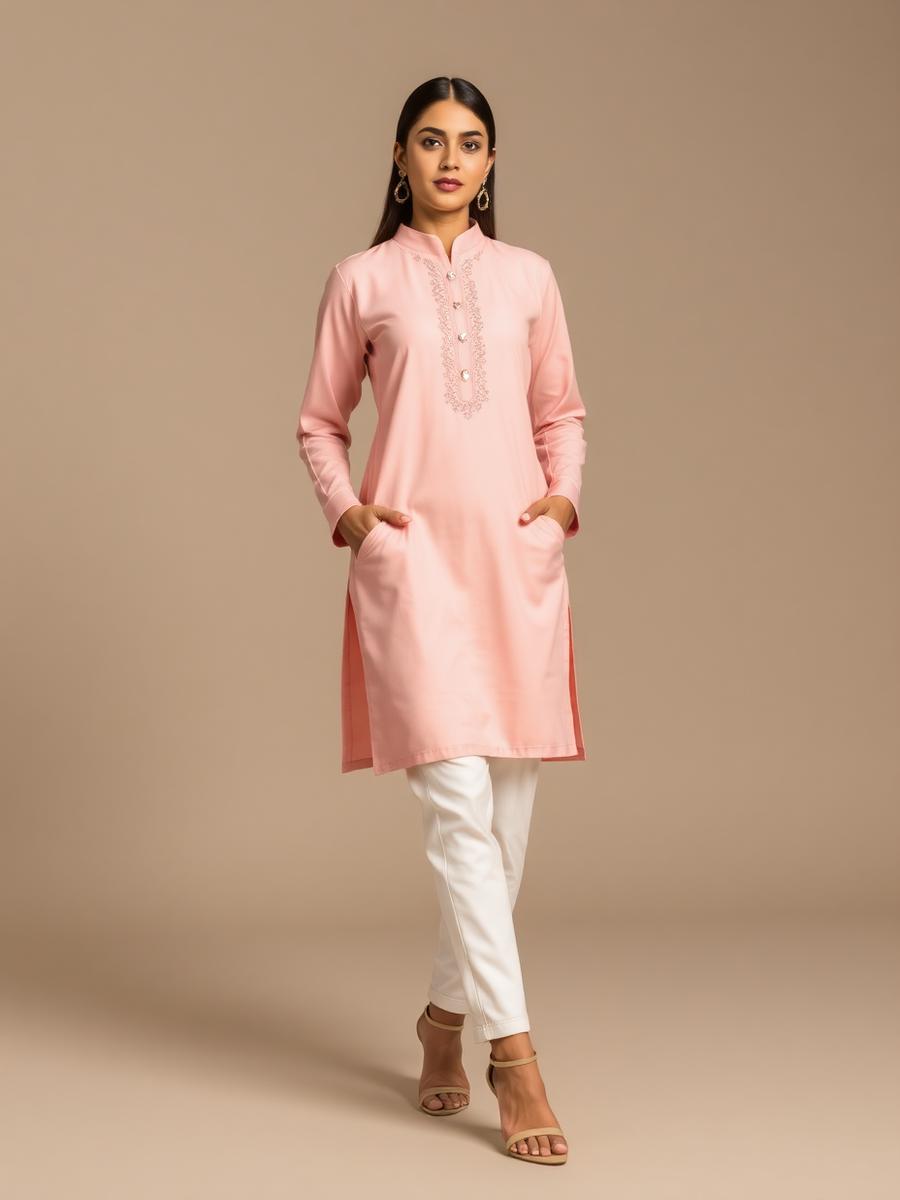 Blush Embroidered Kurta